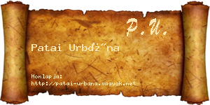 Patai Urbána névjegykártya